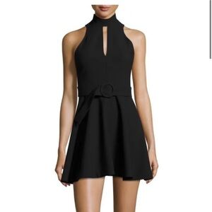 Cinq A Sept Dress Juni Mock-Neck Keyhole A-line Sleeveless Mini Black